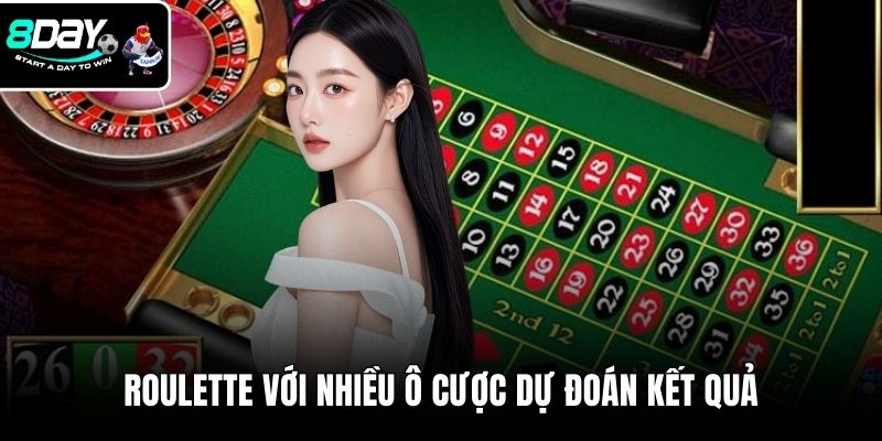 Roulette với nhiều ô cược dự đoán kết quả